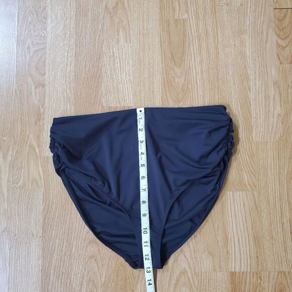 Anne Cole Convertible High Waist Shirred Swim Bottoms Sz Lg - Picture 8 of 12